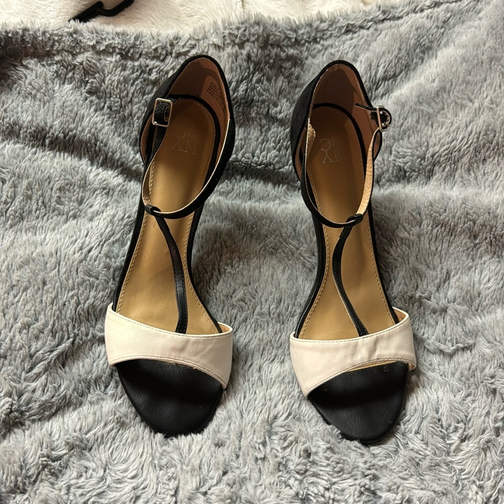 Black and white heels.